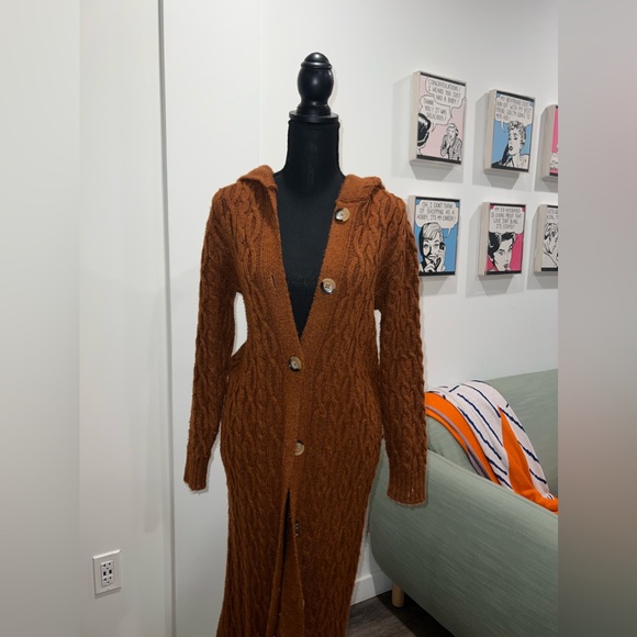 By Anthropologie Hooded Duster Cardigan Size XS - Picture 2 of 2